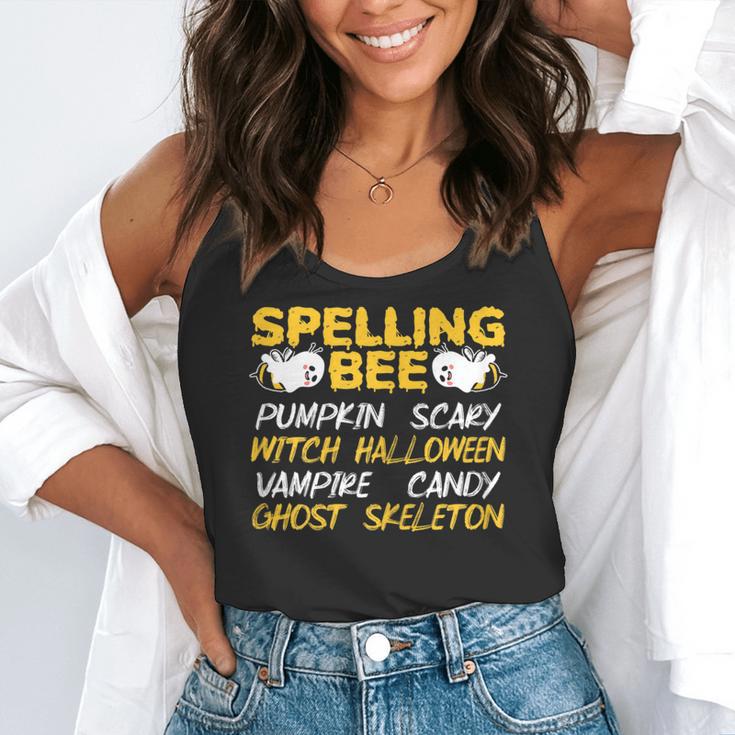Spelling Bee Costume For a Halloween Teacher Pun Women Flowy Tank, funny gift