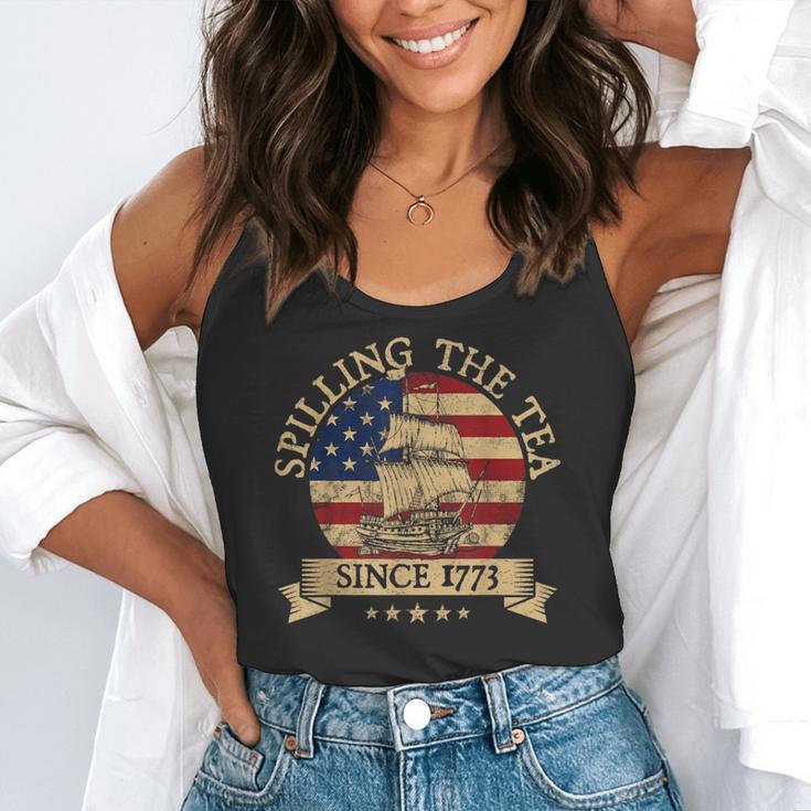 Spilling The Tea Since 1773 Vintage Us History Teacher Flowy Tank, funny gift