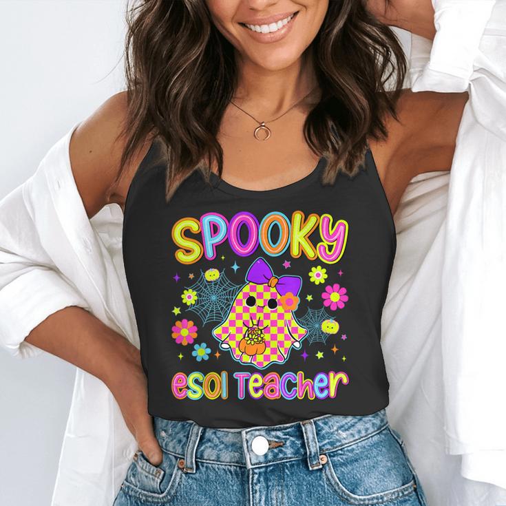 Spooky ESOL Teacher Halloween ESOL Teaching Coquette Flowy Tank, funny gift Spooky ESOL Teacher Halloween ESOL Teaching Coquette Flowy Tank, funny gift