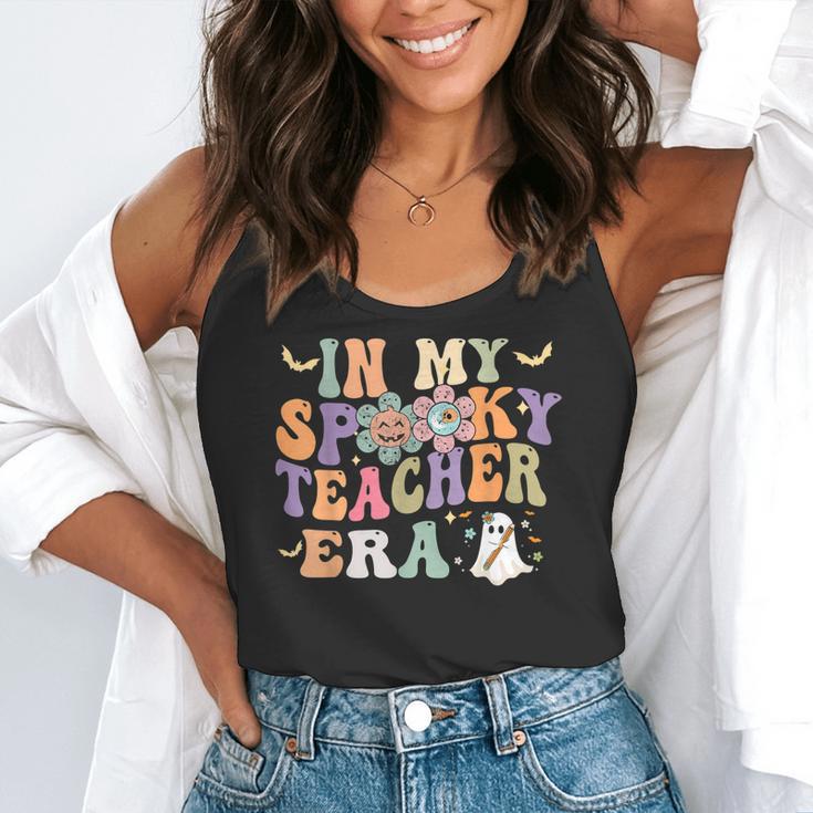 In My Spooky Teacher Era Groovy Hippie Retro Ghost Halloween Men Women Kids Flowy Tank, funny gift