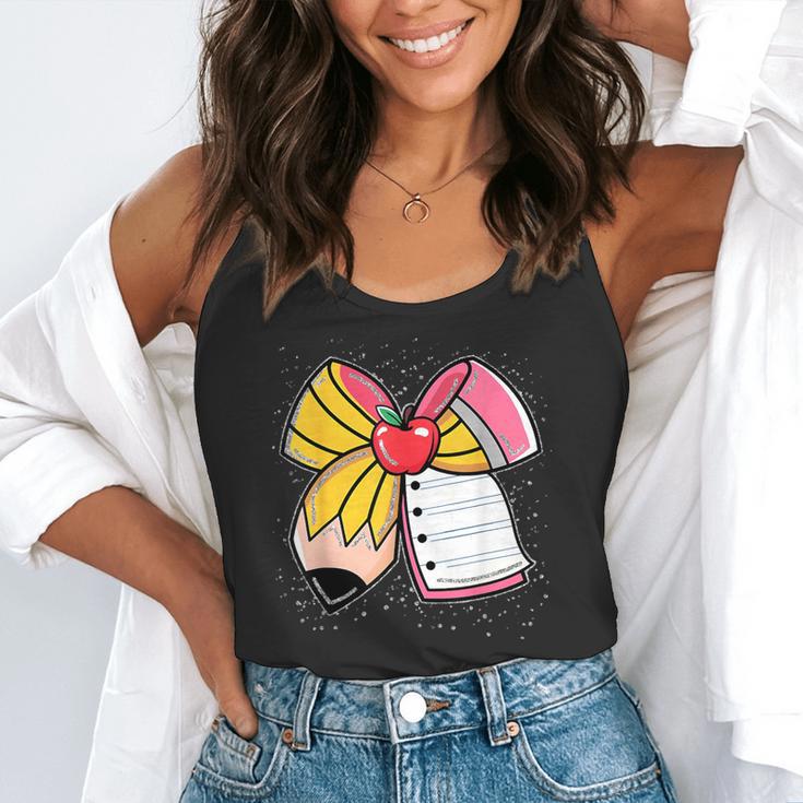 Student Teacher Coquette Bow Pencil Back To School First Day Flowy Tank, funny gift Student Teacher Coquette Bow Pencil Back To School First Day Flowy Tank, funny gift
