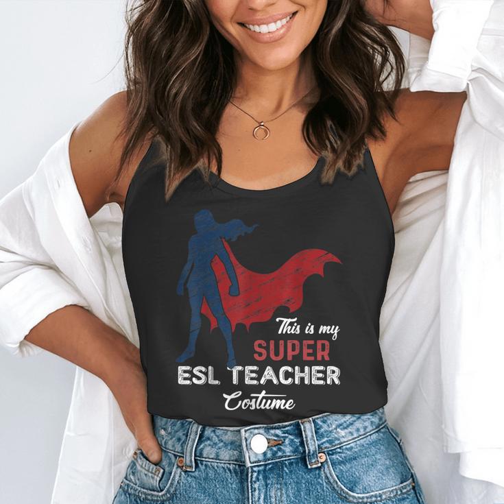 This Is My Super ESL Teacher Costume Lazy Halloween Flowy Tank, funny gift