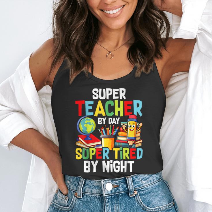 Super Teacher By Day Super Tired By Night Flowy Tank, funny gift Super Teacher By Day Super Tired By Night Flowy Tank, funny gift