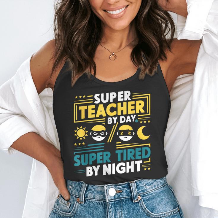 Super Teacher By Day Super Tired By Night Superheroes School Flowy Tank, funny gift