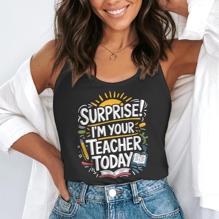 Surprise I'M Your Teacher Today Sub Substitute Teacher Flowy Tank, funny gift