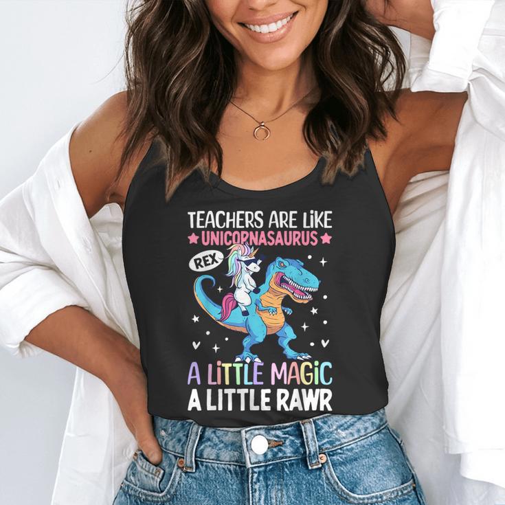 T Rex Dinosaur Unicorn Teachers Are Like Unicornasaurus Rex Flowy Tank, funny gift