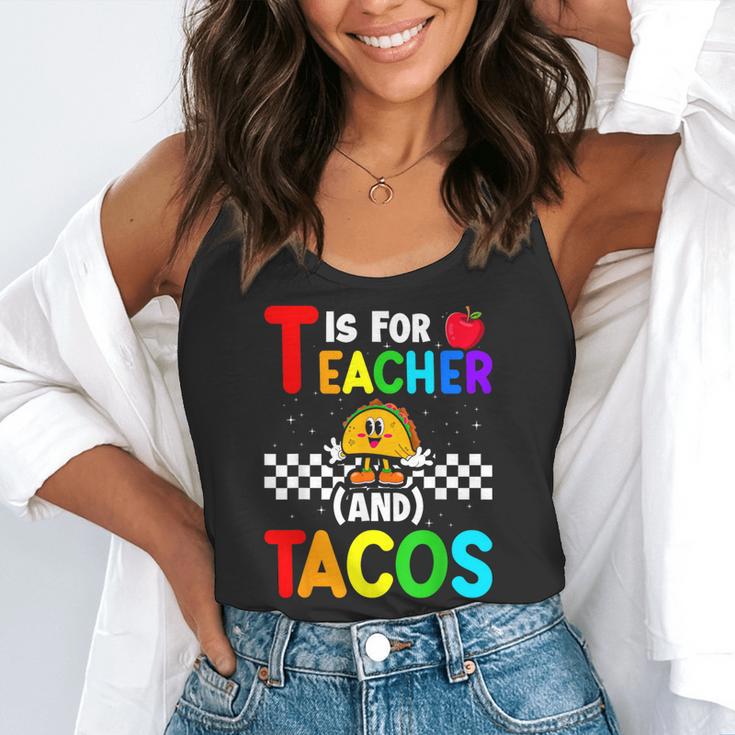 T Is For Teacher And Tacos For Teacher & Tacos Lovers Flowy Tank, funny gift