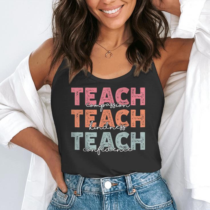 Teach Compassion Kindness Confidence For Teacher Flowy Tank, funny gift Teach Compassion Kindness Confidence For Teacher Flowy Tank, funny gift