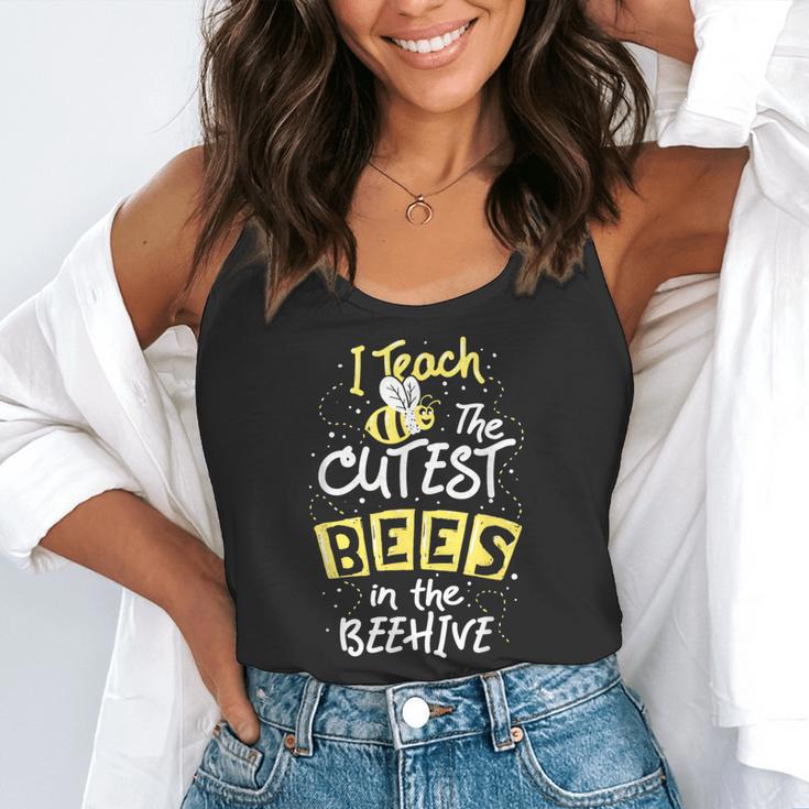I Teach The Cutest Bees In The Beehive Kindergarten Teacher Flowy Tank, funny gift