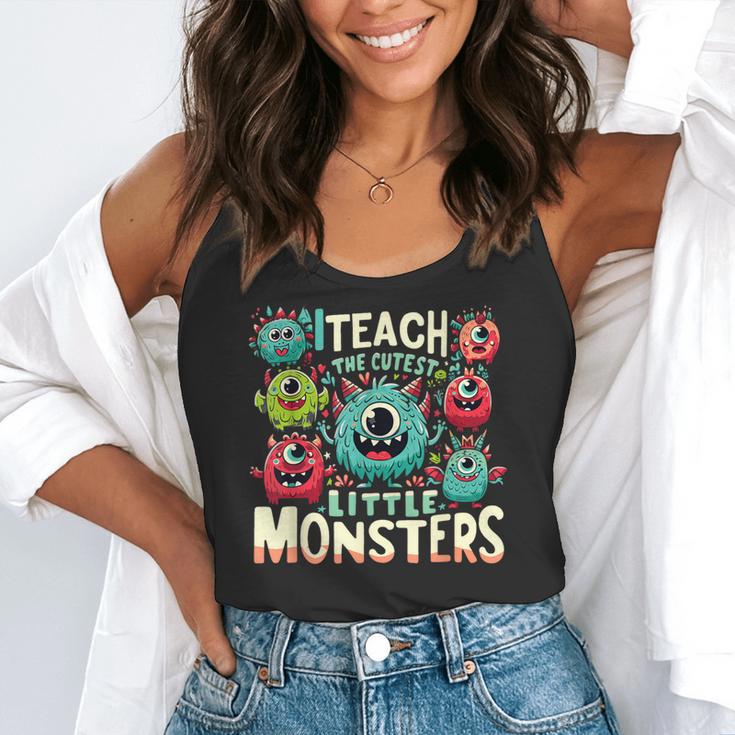 I Teach The Cutest Little Monsters Teacher Halloween Outfit Flowy Tank, funny gift