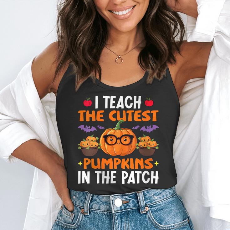 I Teach The Cutest Pumpkins In The Patch Halloween Teacher Flowy Tank, funny gift