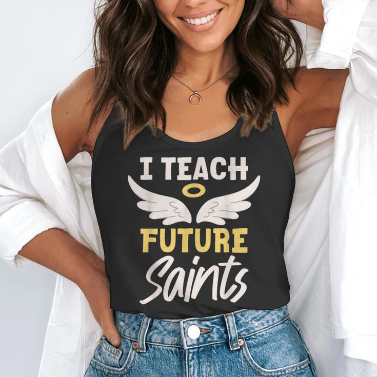 I Teach Future Saints Catholic Educator Teacher Flowy Tank, funny gift I Teach Future Saints Catholic Educator Teacher Flowy Tank, funny gift