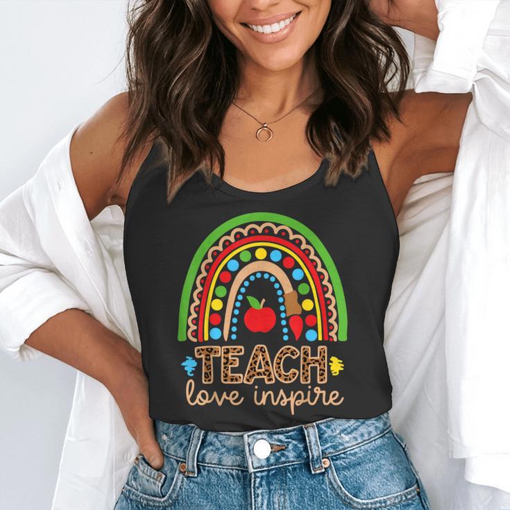 Teach Love Inspire Rainbow Leopard Cheetah Print Teacher Flowy Tank, funny gift Teach Love Inspire Rainbow Leopard Cheetah Print Teacher Flowy Tank, funny gift