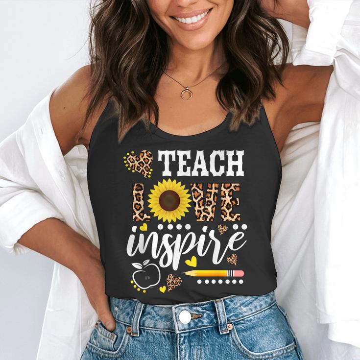 TEACH LOVE INSPIRE Teacher Sunflower Appreciation Flowy Tank, funny gift TEACH LOVE INSPIRE Teacher Sunflower Appreciation Flowy Tank, funny gift