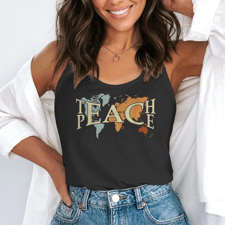 Teach Peace Teacher Teacher Flowy Tank, funny gift Teach Peace Teacher Teacher Flowy Tank, funny gift