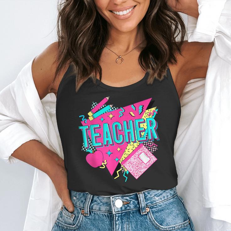 Teacher 90s Retro Colorful Teacher Of The 90s Back To School Flowy Tank, funny gift
