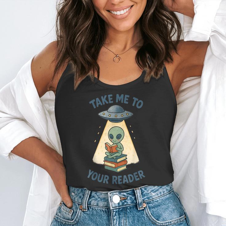 Teacher Alien Books UFO Reading Take Me To Your Reader Flowy Tank, funny gift Teacher Alien Books UFO Reading Take Me To Your Reader Flowy Tank, funny gift