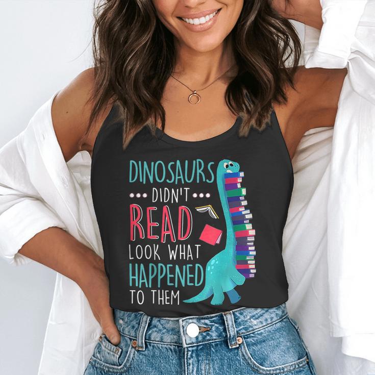 Teacher Dinosaurs Didnt Read Look What Happened Book Reading Flowy Tank, funny gift Teacher Dinosaurs Didnt Read Look What Happened Book Reading Flowy Tank, funny gift