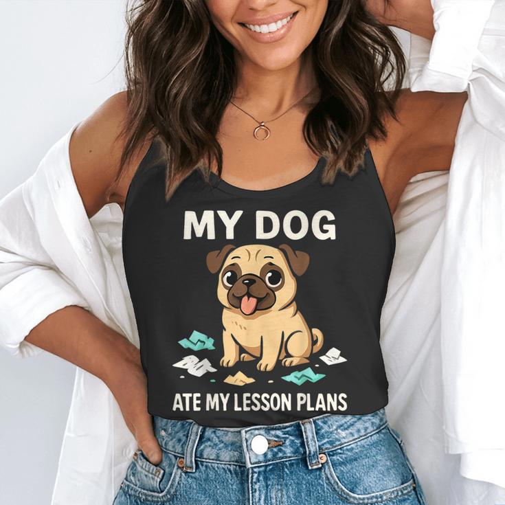 Teacher My Dog Ate My Lesson Plans School Staff Flowy Tank, funny gift