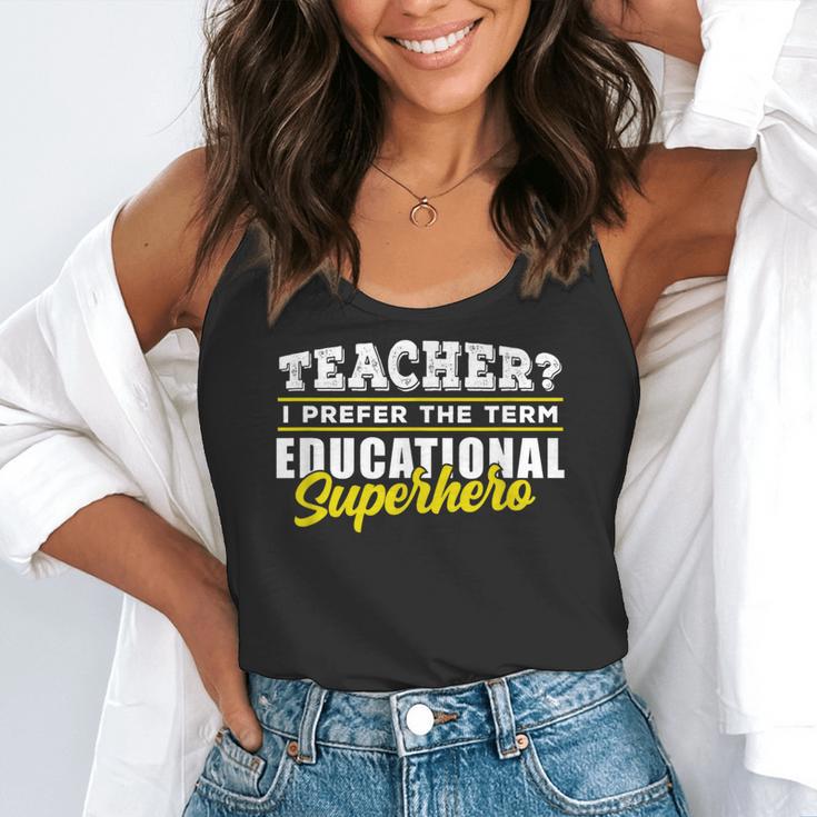 Teacher Educational Superhero School Teachers Flowy Tank, funny gift