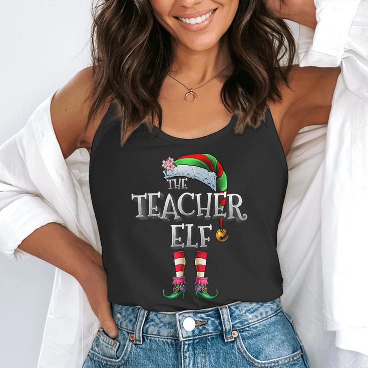 The Teacher Elf Shirt Matching Family Christmas Elf Men Women Kids Flowy Tank, funny gift