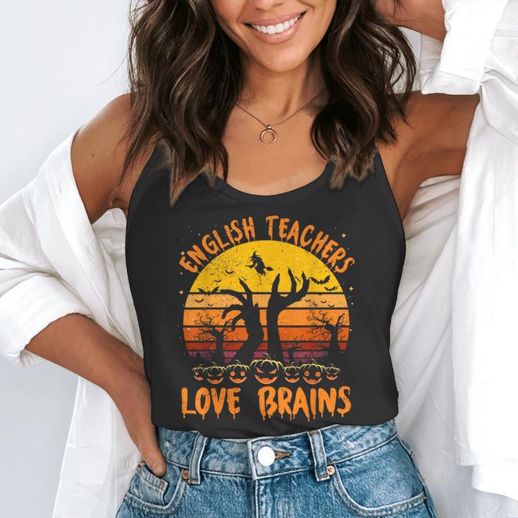Teacher Halloween All English Teachers Love Brains Flowy Tank, funny gift