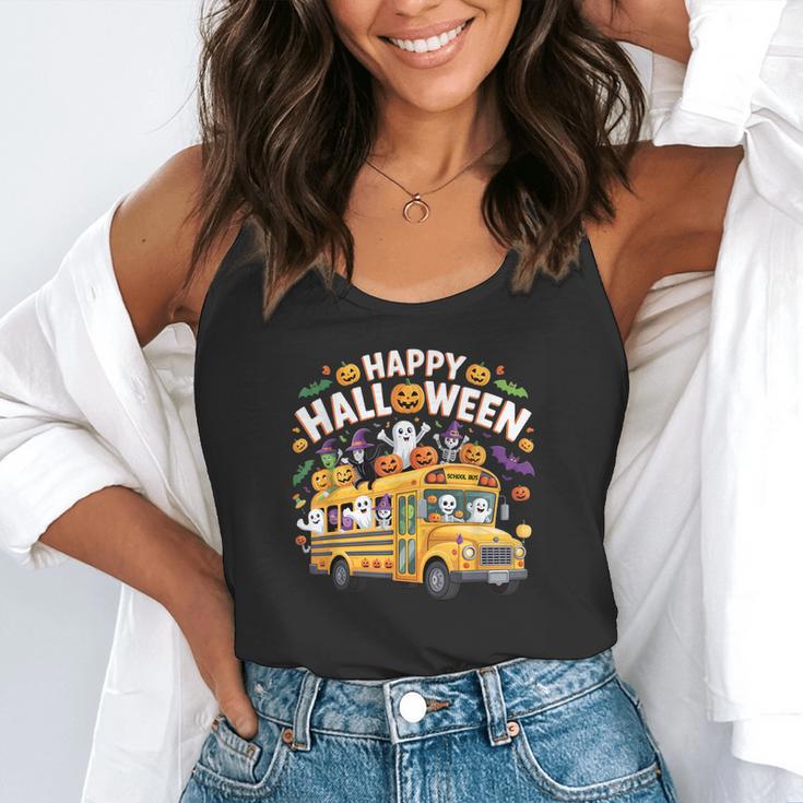 Teacher Halloween School Bus Driver Cute Ghost Witch Party Flowy Tank, funny gift