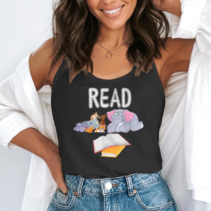 Teacher Library Read Book Club Piggie Elephant Pigeons Men Women Kids Flowy Tank, funny gift