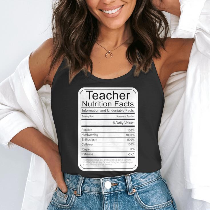 Teacher Nutrition Facts Teachers Nutritional Fact Flowy Tank, funny gift
