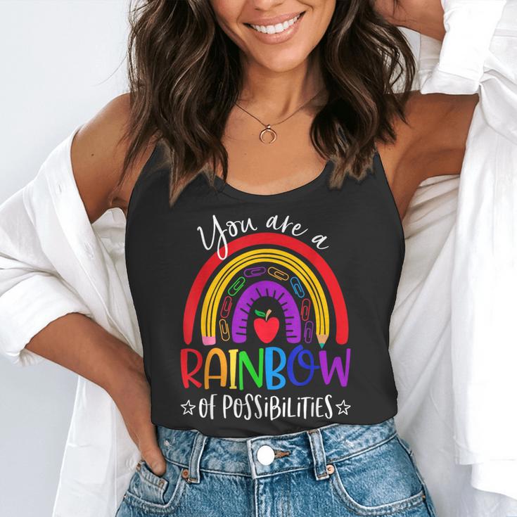 Teacher You Are a Rainbow Of Possibilities Funny Flowy Tank, funny gift