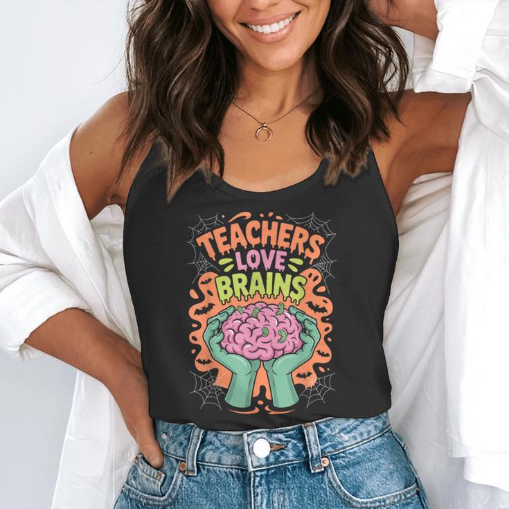 Teacher Teachers Love Brains Halloween Men Women Flowy Tank, funny gift