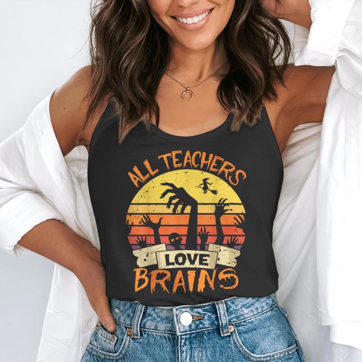 All Teachers Love Brains Shirt Halloween Teachers Flowy Tank, funny gift