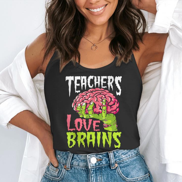 Teachers Love Brains Zombie Teacher Halloween Zombies Flowy Tank, funny gift Teachers Love Brains Zombie Teacher Halloween Zombies Flowy Tank, funny gift