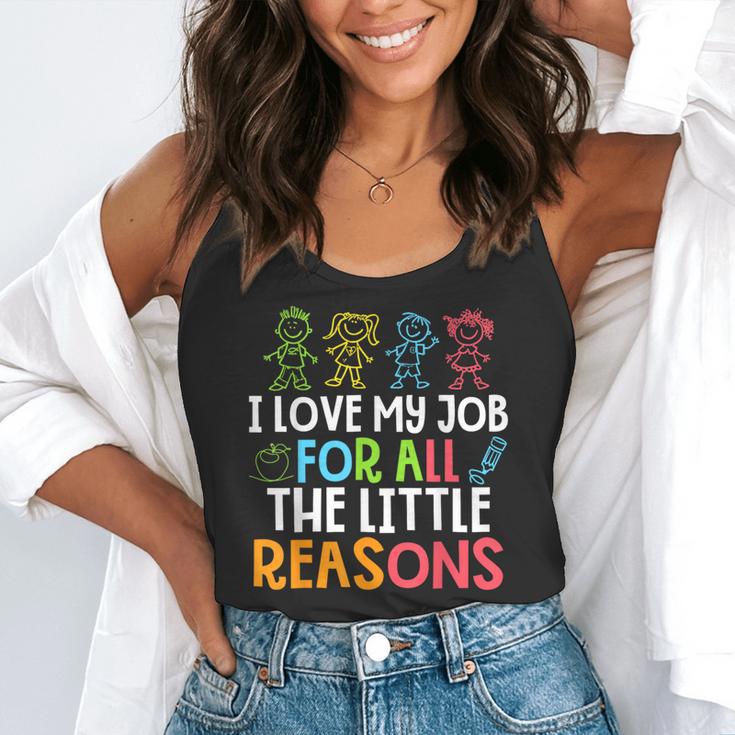 Teachers I Love My Job For All The Little Reasons Teacher Flowy Tank, funny gift
