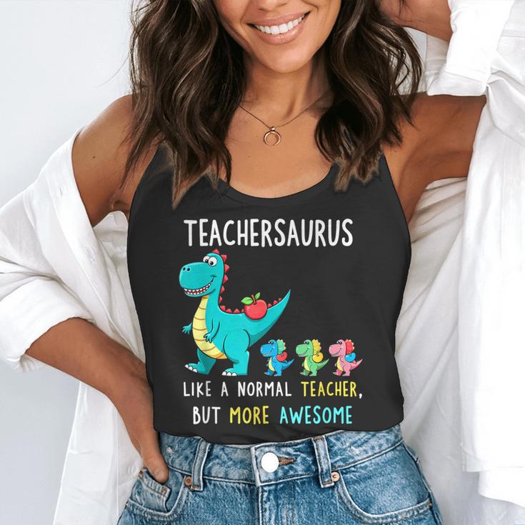 Teachersaurus Like A Normal Teacher But More Awesome Flowy Tank, funny gift