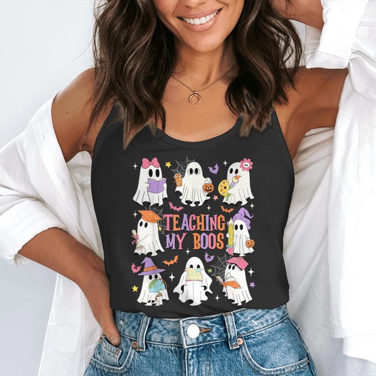 Teaching My Boos Teacher Cute Ghost Groovy Teacher Halloween Flowy Tank, funny gift