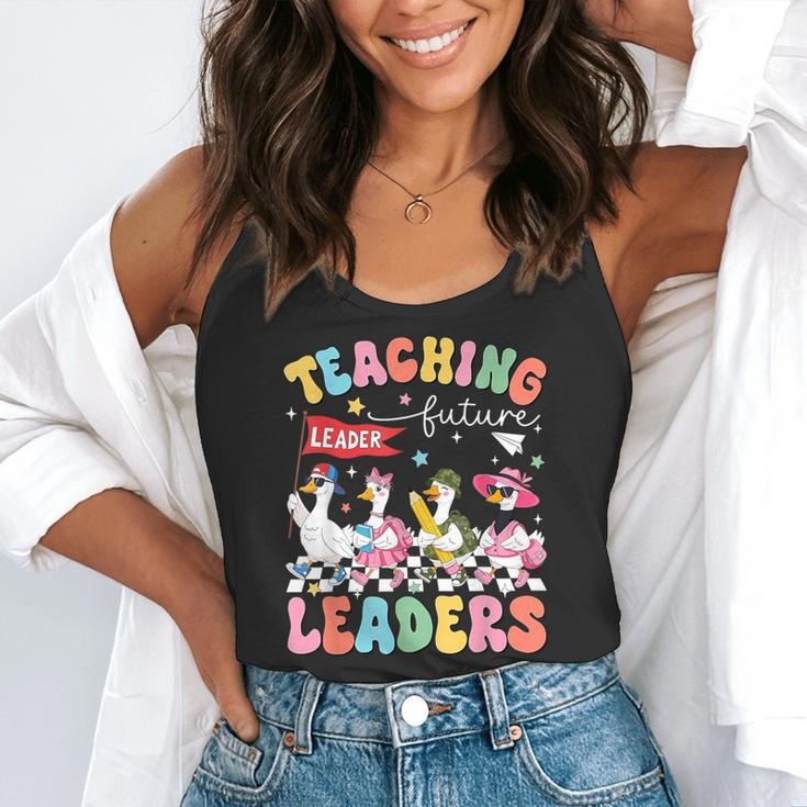 Teaching Future Leaders Groovy Teacher Back To School Flowy Tank, funny gift