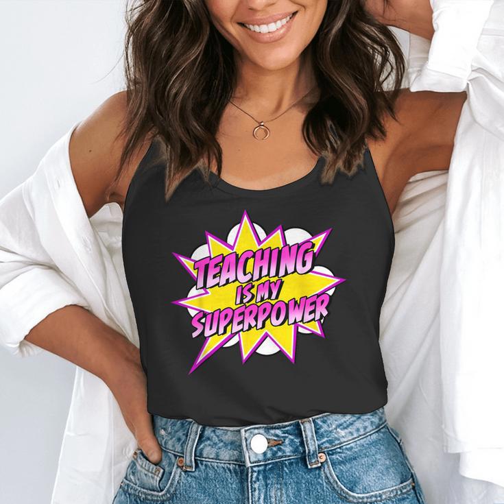 Teaching Is My Superpower Retro Comic Super Teacher Flowy Tank, funny gift Teaching Is My Superpower Retro Comic Super Teacher Flowy Tank, funny gift