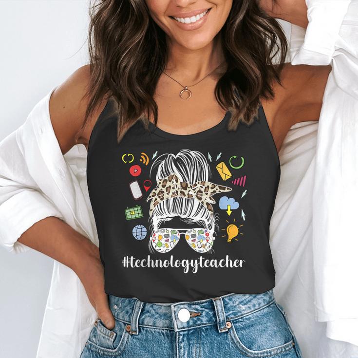 Technology Teacher Messy Bun Technology Teaching Flowy Tank, funny gift Technology Teacher Messy Bun Technology Teaching Flowy Tank, funny gift