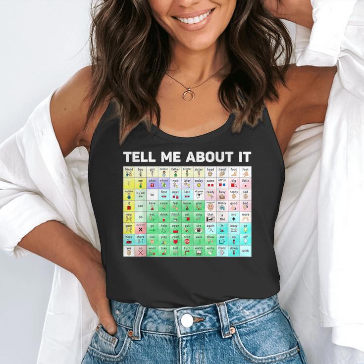 Tell Me About It Speech Language Pathology AAC Sped Teacher Flowy Tank, funny gift Tell Me About It Speech Language Pathology AAC Sped Teacher Flowy Tank, funny gift