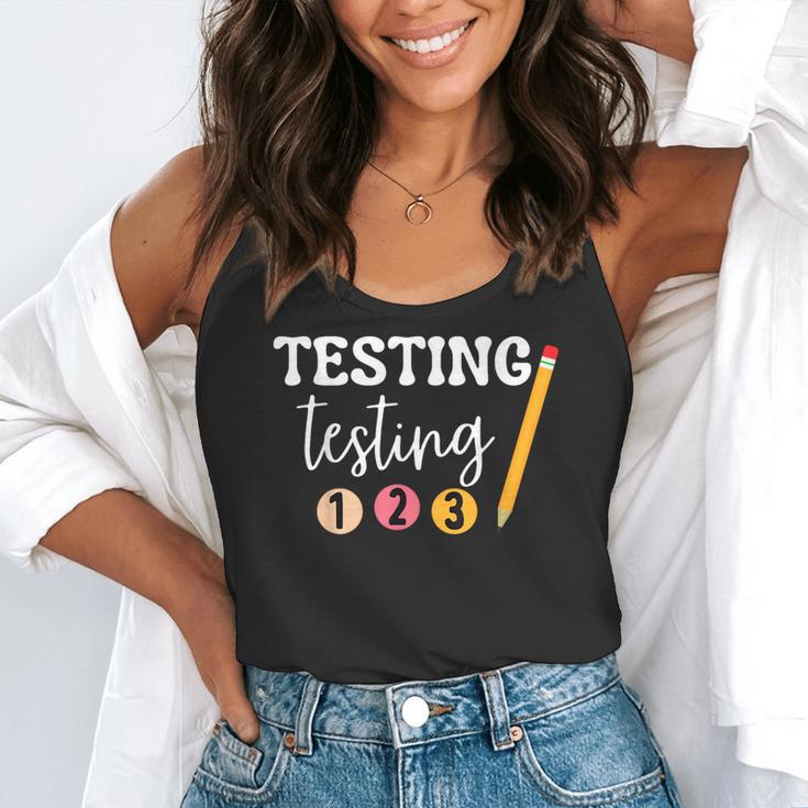 Testing Testing 123 Cute Math Teacher Student Test Day Men Women Girls Kids Flowy Tank, funny gift Testing Testing 123 Cute Math Teacher Student Test Day Men Women Girls Kids Flowy Tank, funny gift