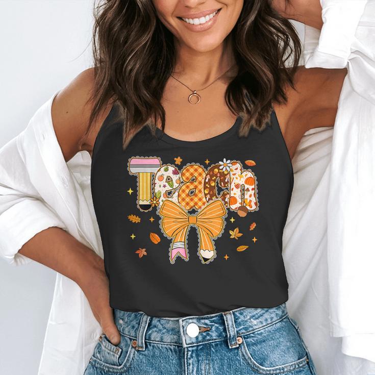 Thanksgiving Teacher Pencil Bow One Thankful Teacher Fall Flowy Tank, funny gift Thanksgiving Teacher Pencil Bow One Thankful Teacher Fall Flowy Tank, funny gift