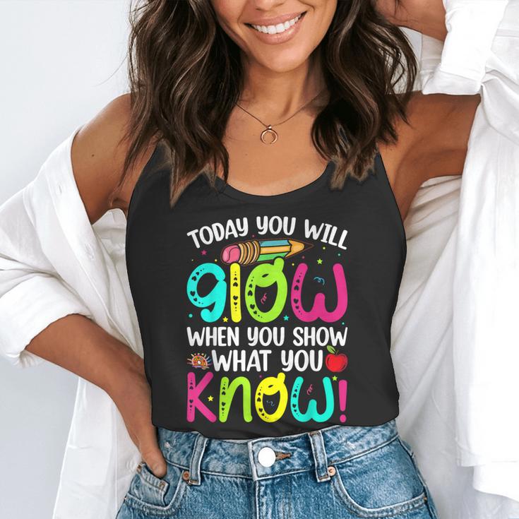 Today You Will Glow When You Show What You Know Teachers Day Flowy Tank, funny gift