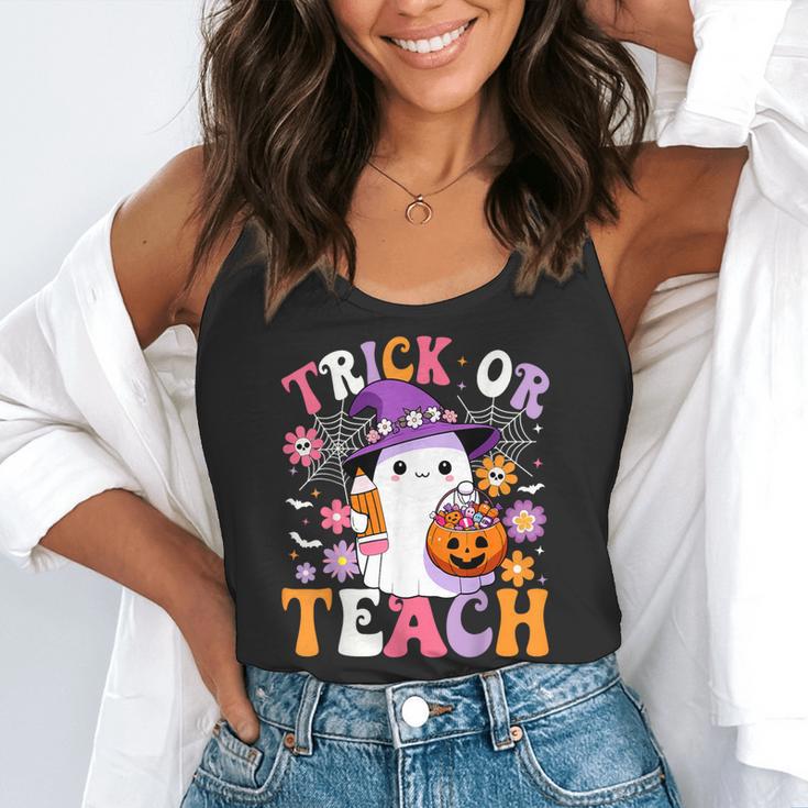 Trick Or Teach Groovy Teacher Ghost Halloween Teacher Flowy Tank, funny gift Trick Or Teach Groovy Teacher Ghost Halloween Teacher Flowy Tank, funny gift