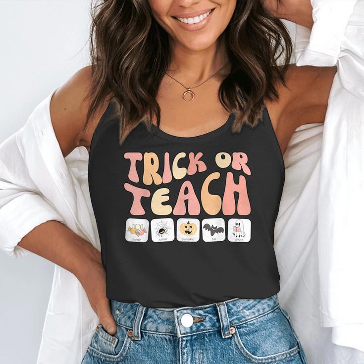 Trick Or Teach With Symbols Special Education Teacher Spooky Flowy Tank, funny gift