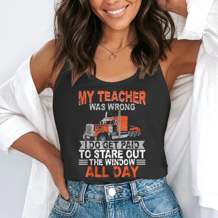 Trucker Truck Driver Vintage My Teacher Was Wrong I Do Get Flowy Tank, funny gift Trucker Truck Driver Vintage My Teacher Was Wrong I Do Get Flowy Tank, funny gift