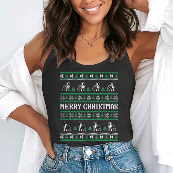 Ugly Sweater Boston Terrier Dog Christmas Dog Lover Xmas Men Women Kids Flowy Tank, funny gift