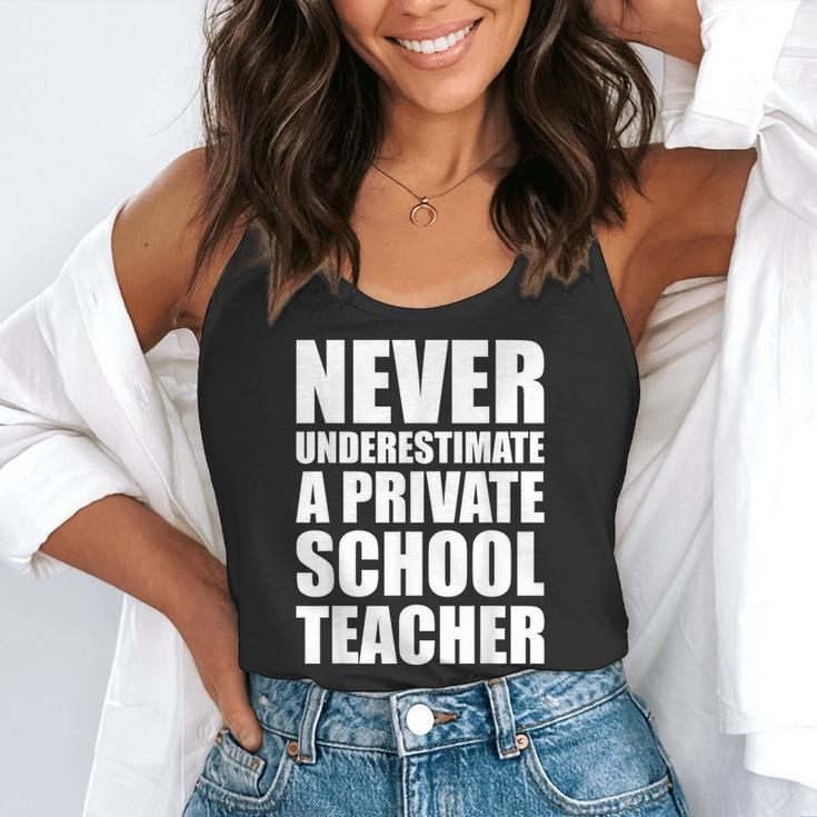 Never Underestimate A Private School Teacher Back To School Flowy Tank, funny gift