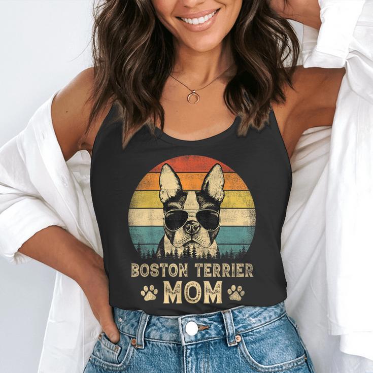 Vintage Boston Terrier Mom Dog Lovers Mother's Day Flowy Tank, funny gift