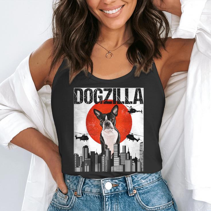 Vintage Japanese Dogzilla Boston Terrier Flowy Tank, funny gift